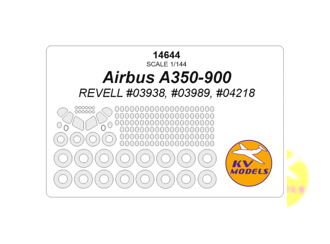 Маска окрасочная Airbus A350-900 (REVELL #03938, #03989, #04218) + маски на диски и колеса