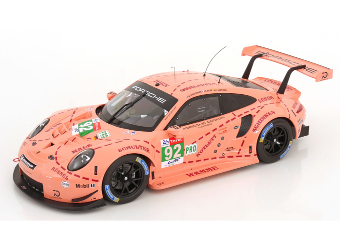 PORSCHE 911 (991) RSR Pink Pig №92 Winner LMGTE-Pro Class 24h Le Mans, Christensen/Estre/Vanthoor (2018), pink