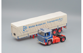 SCANIA LBT 141 с полуприцепом "Wolter Koops" 1976, blue / red