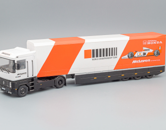 RENAULT Magnum Ae500 Car Transporter Team F1 Mclaren Honda Mp4/6 World Champion Season (1991), White Black Orange