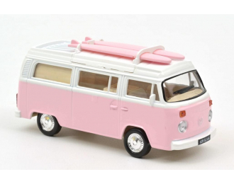 VOLKSWAGEN T2 Combi Camper Van с досками для серфинга (1973), Pink
