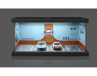 Diorama *Gulf parking lot*, orange/blue