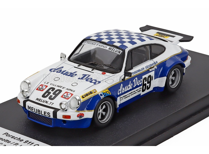 PORSCHE 911 Carrera Rs (night Version) N 69 24h Le Mans 1974 Lucien Nageotte - Pierre Laffeach - Jf Jaunet, White Blue