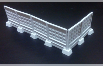 Забор бетонный ПО-2/ПО-2м со стаканами (6 плит + 7 стаканов), серый