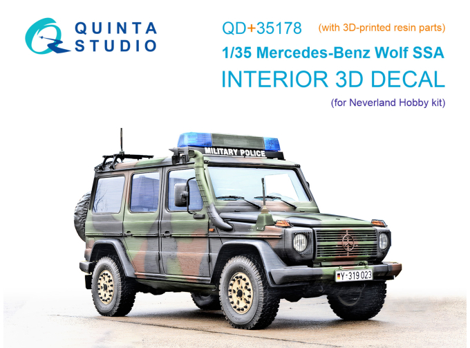3D Декаль интерьера кабины Mercedes-Benz Wolf SSA (Neverland Hobby) (с 3D-печатными деталями)