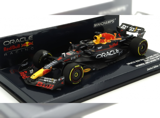 RED BULL F1 Rb19 Team Oracle Red Bull Racing №1 World Champion Winner Abu Dhabi Gp (2023) Max Verstappen, Matt Blue