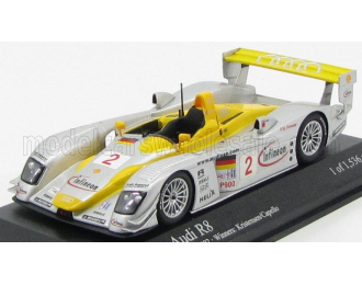 AUDI R8 N 2 Winner Petit Le Mans 2002 T.kristensen - R.capello, Silver Yellow