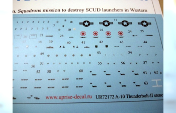 Декаль для A-10A Thunderbolt с тех. надписями