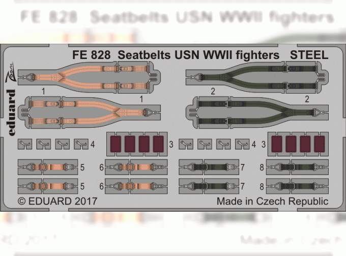 Фототравление Стальные ремни USN WWII для истребителей