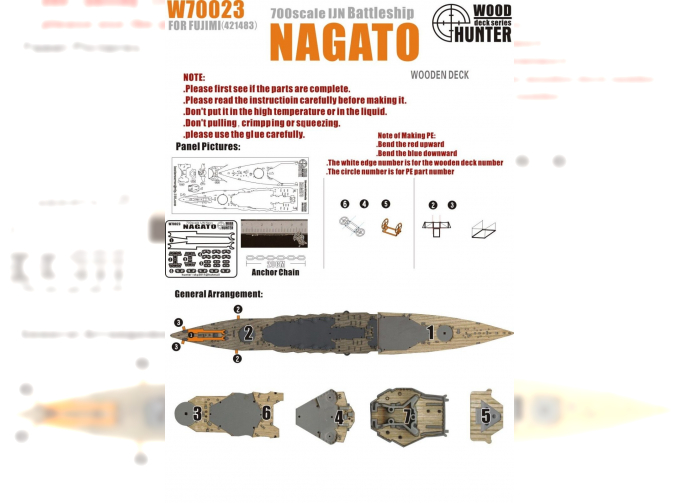 IJN Battleship Nagato Wooden Deck