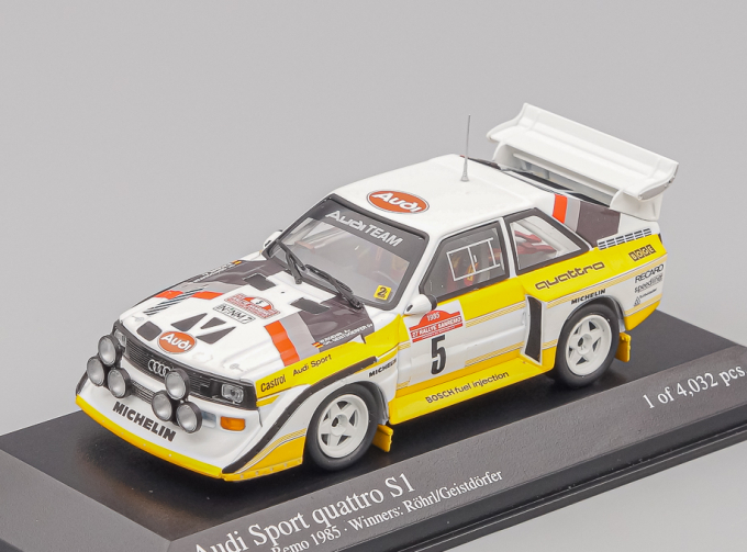 AUDI Sport Quattro S1 #5 "Audi Sport HB" Röhrl - Geistdörfer Winner Rally San Remo 1985