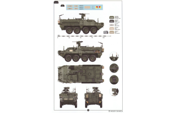 Сборная модель командирская машина M1130 Stryker CV и CV-TACP (1+1)