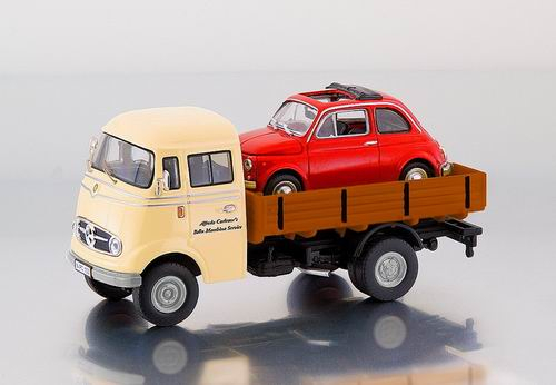 MERCEDES-BENZ Mercedes-Benz L319 Pritsche (с Fiat 500 в кузове), white