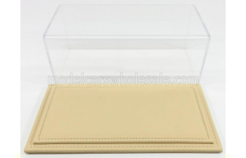 VETRINA DISPLAY BOX Maranello Base In Pelle - Leather Base Beige - Lungh.lenght Cm 23 X Largh.width Cm 12 X Alt.height Cm 8.5 (altezza Interna 7.7 Cm ), Plastic Display