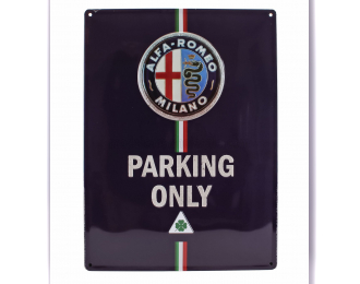 ACCESSORIES 3d Metal Plate - Alfa Romeo Parking Only, Blue