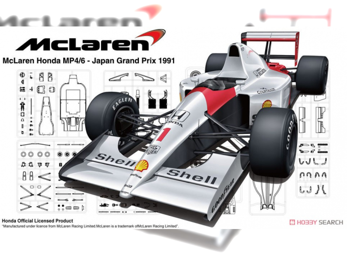 Сборная модель McLaren Honda MP4/6 Japanese GP/San Marino GP/Brazilian GP