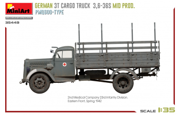 Сборная модель OPEL Blitz Pmq600 Type German 3t Cargo Military Truck 1952