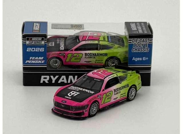FORD Mustang #12 Ryan Blaney *BODYARMOR Patriotic*, pink / green 2026