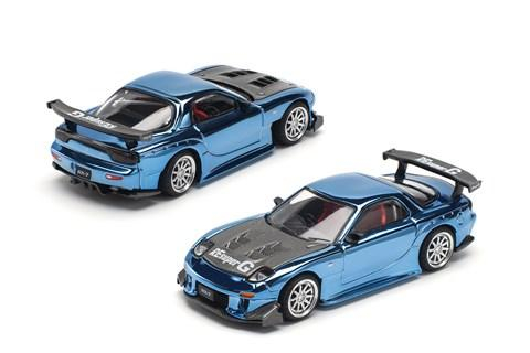 MAZDA RX7 Re-Amemiya Widebody, blue chrome