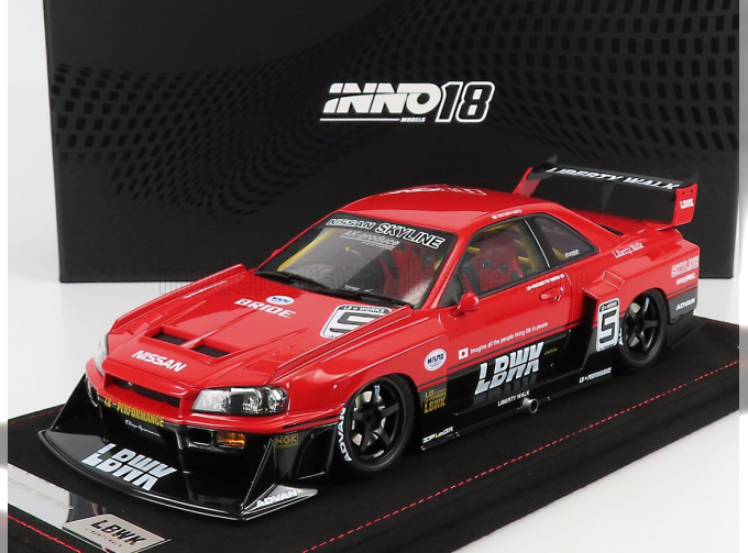 NISSAN Skyline Gt-r (r34) N5 Lbwk Super Silhouette (2007), Red Black