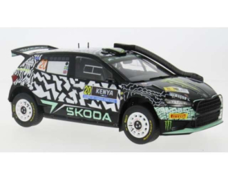 Skoda Fabia Rally2 #22 O.Solberg/E.Edmondson Rally WM, Safari Rally Kenia, black / white / green 2024