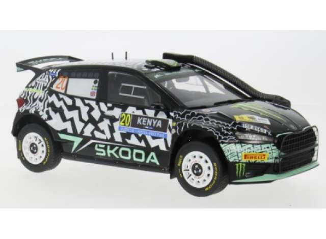 Skoda Fabia Rally2 #22 O.Solberg/E.Edmondson Rally WM, Safari Rally Kenia, black / white / green 2024