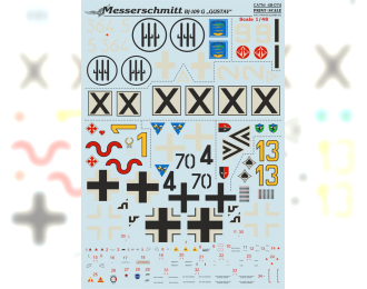 Набор декалей Messershmit 109-G Wet decal