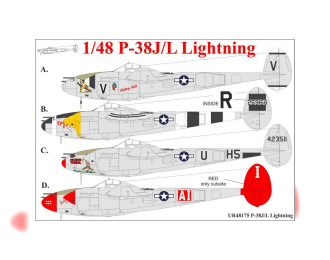 Декаль для P-38J/L Lightning