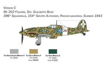 Сборная модель MACCHI Mc.202 Folgore Airplane Military 1943