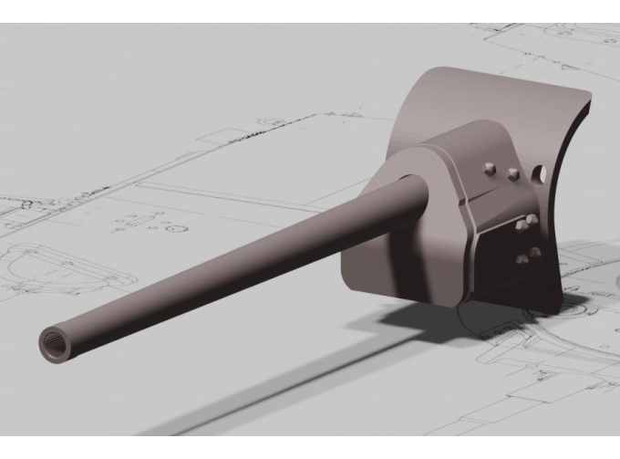 Ствол Ф-34 76 мм T-34-76 (3D печать) с бронемаской