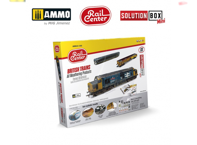 AMMO RAIL CENTER SOLUTION BOX MINI #03 – British Trains. All Weathering Products