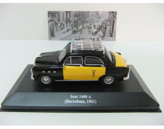 SEAT 1400 A (Barcelone, 1961), Collection Les Taxis du monde, black / yellow