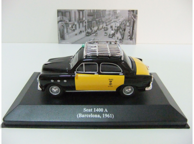 SEAT 1400 A (Barcelone, 1961), Collection Les Taxis du monde, black / yellow