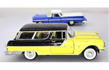 Набор из двух моделей PONTIAC Safari (1959), желтый/черный & CHEVROLET El Camino (1959),синий / белый