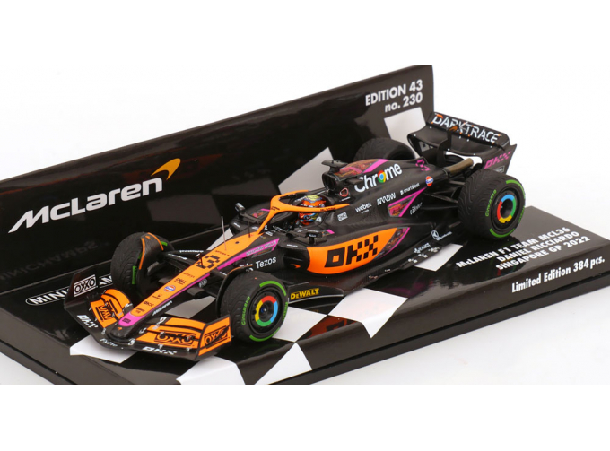 McLAREN F1 Mcl36 Mercedes Team Mclaren N3 Singapore Gp (2022) Daniel Ricciardo, Orange Light Blue