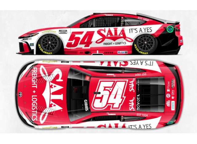 Toyota Camry #54 Ty Gibbs *SAIA LTL Freight*, white/red 2026