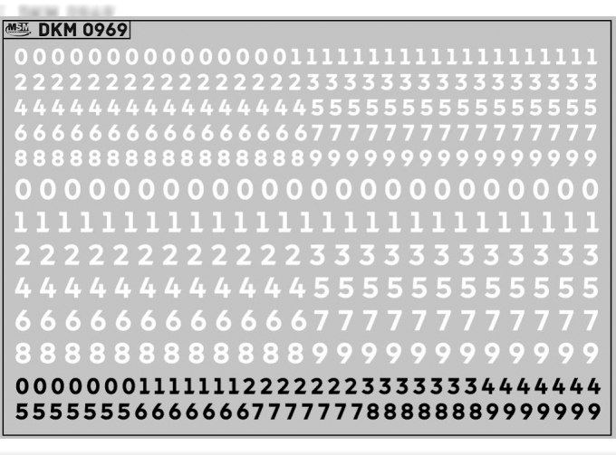 Набор декалей парковых номеров общественный транспорт г.Москва (100х65)