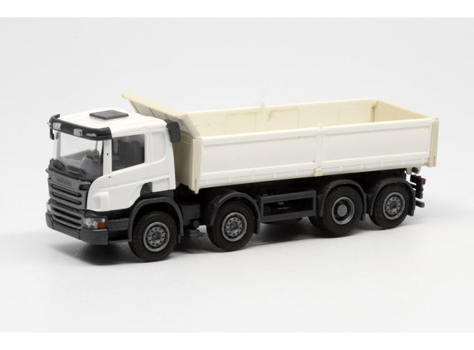 SCANIA P 8х2 самосвал с стальными бортами, белый/слоновая кость