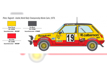 Сборная модель RENAULT 5 Alpine Turbo N 19 Rally Montecarlo 1978 J.ragnotti - J.m.andrie + 5 Alpine Turbo N 12 Rally Montecarlo 1978 F.delaval