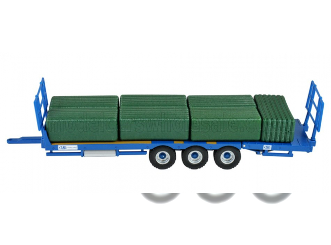 ACCESSORIES Trailer - Bale Throw Wagon - Carrello Trasporto Fieno, Blue Wood