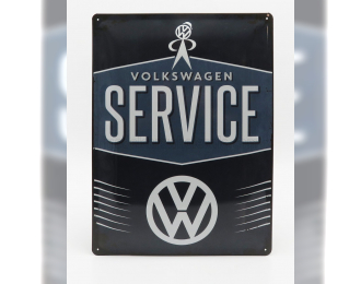 ACCESSORIES 3d Metal Plate - Volkswagen Service, 2 Tone Blue