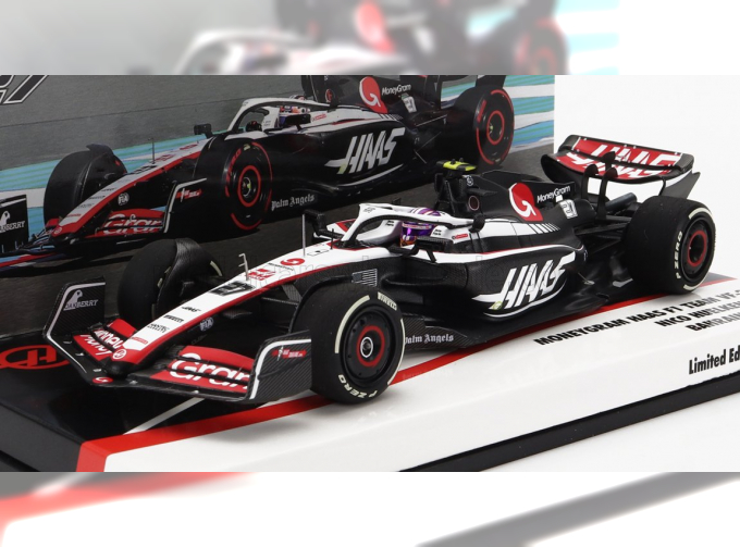 HAAS F1 Fw23 Team Moneygram Haas N27 Bahrain Gp (2023) Nico Hulkenberg, White Black Red