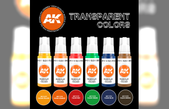 Набор акриловых красок TRANSPARENT COLORS SET 3G