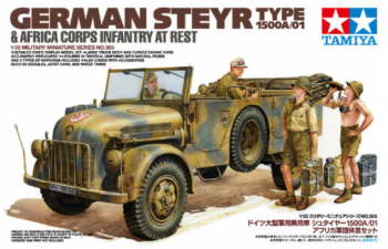 Сборная модель Машина Steyr Type 1500A/01 (афр. корпус) с 4 фигурами пехотинцев