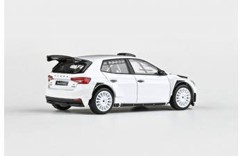 SKODA Fabia IV RS Rallye2 with Tarmac Wheels Type A (2022), weiss