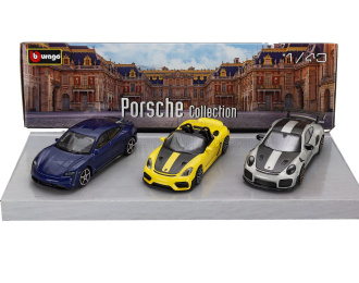 Набор из трех моделей PORSCHE 911 992 GT2 RS Coupe (2021) - 718 (982) Spider RS - 911 992 CARRERA 4S Coupe (2024)