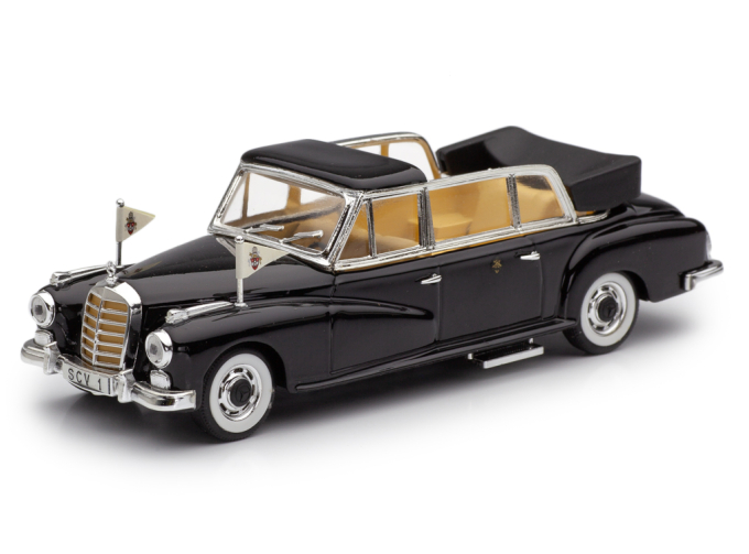 MERCEDES-BENZ 300D Limousine Pope Giovanni XXIII Папамобиль (1960), черный (без фигурки)