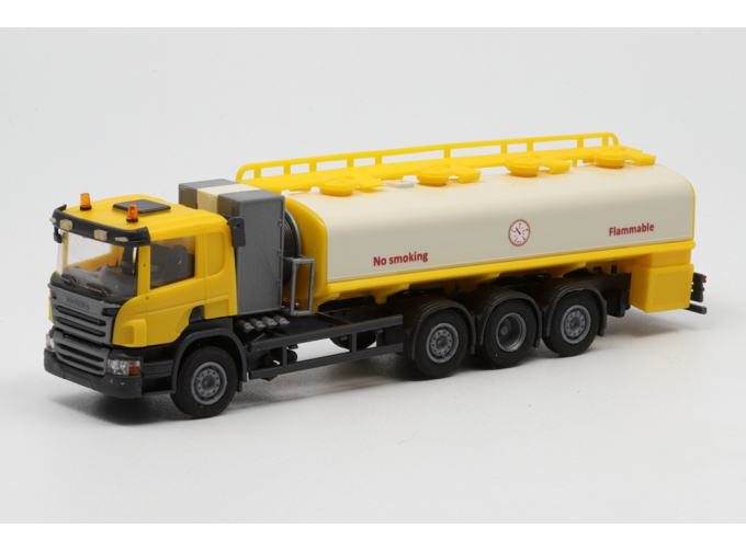 SCANIA P 8х2/4 аэродромный заправщик жёлтый/слоновая кость