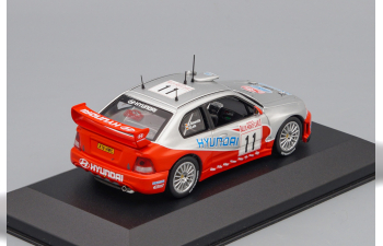 HYUNDAI ACCENT WRC #11 F.LOIX-S.SMEETS Rally Monte-Carlo 2003, silver / red