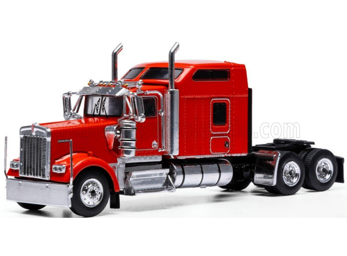 KENWORTH W900 TRACTOR TRUCK 3-ASSI (1990), red